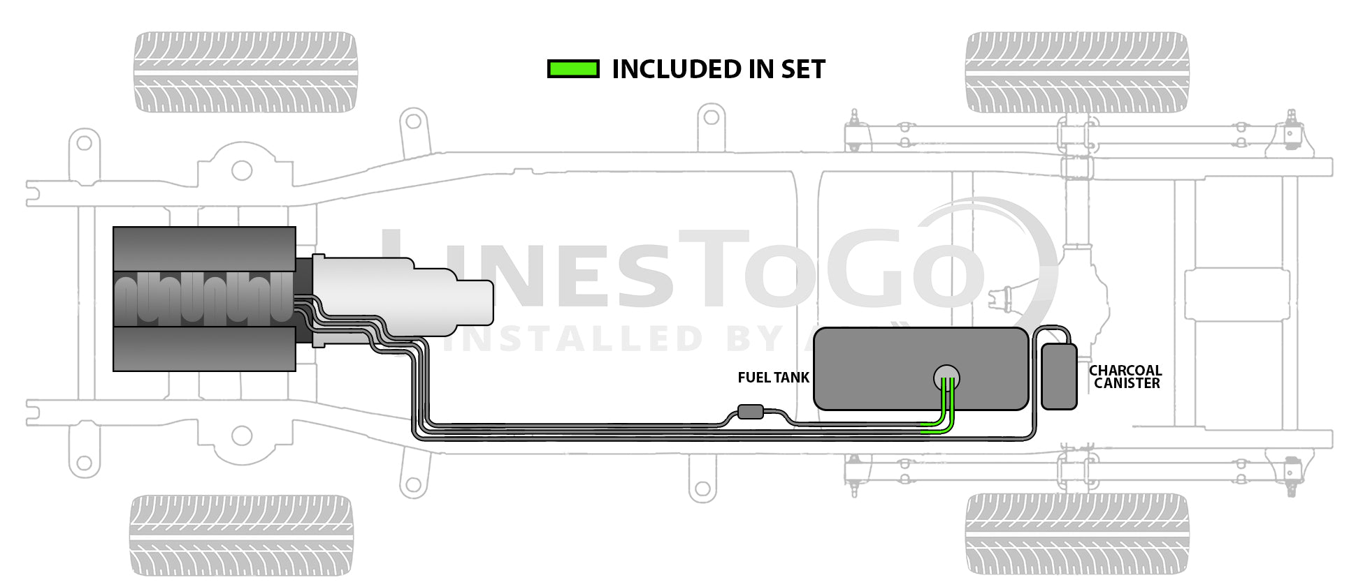 Premium Aramid Braided Teflon Hoses between fuel lines and fuel tank 1997-2005 Blazer/Jimmy S10 2 Door 4296-01