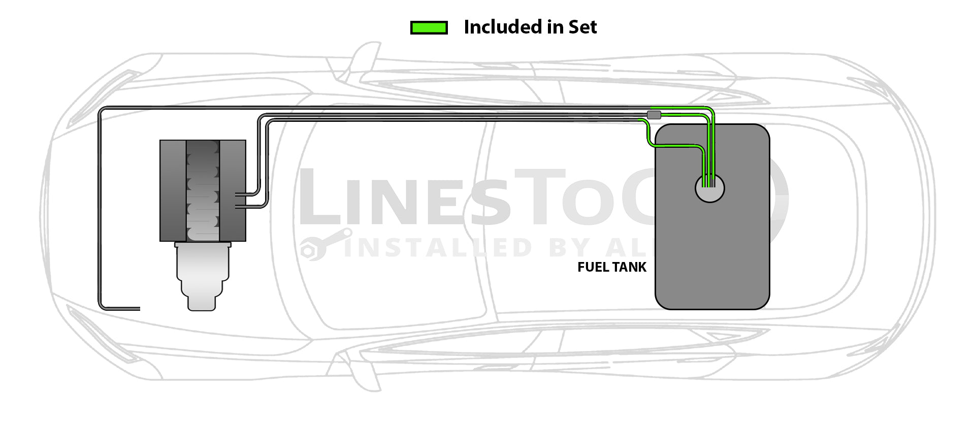 Buick LeSabre Custom Fuel Hoses Set 1996 4 Door 3.8L (K) 6175-01A1