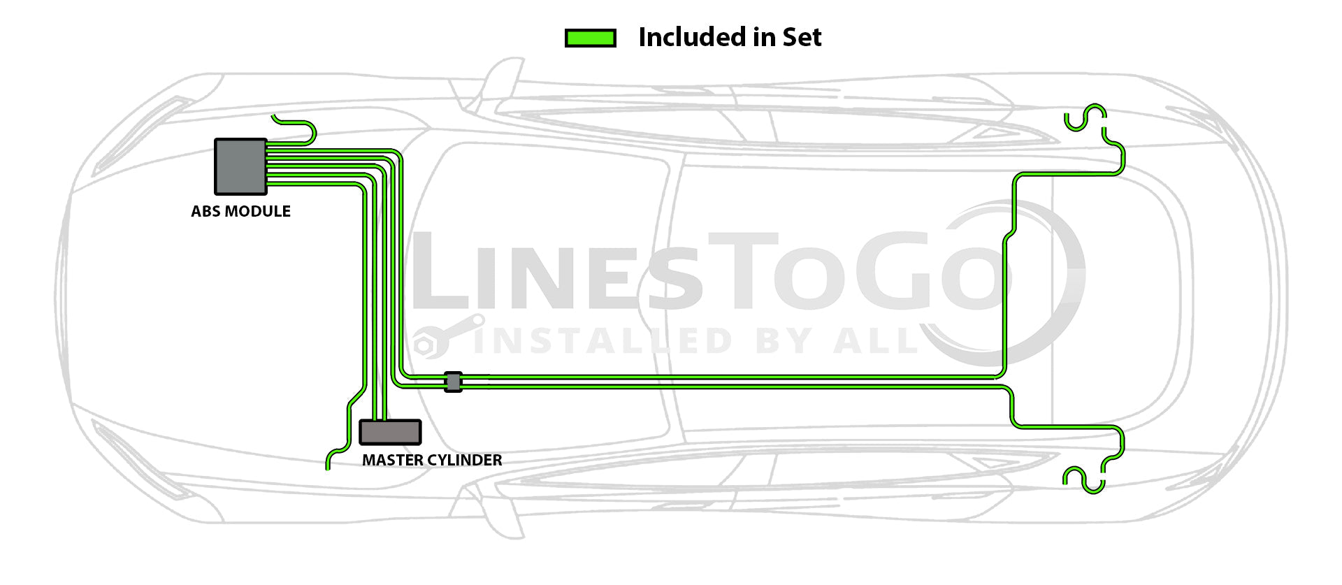 Honda Civic Brake Line Set 2008 1.8L BL-1129-SS1B Stainless Steel
