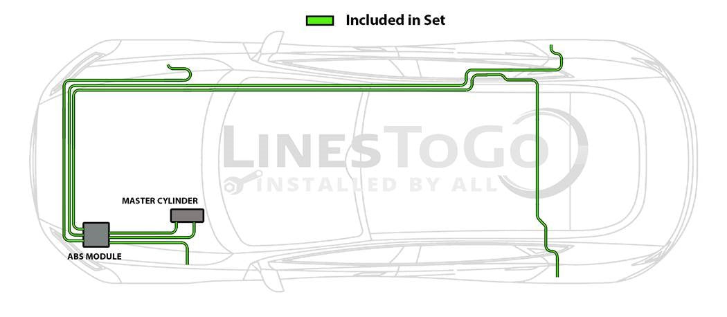 Buick LeSabre Brake Line Set 2005 3.8L BLB-101-SS1B Stainless Steel