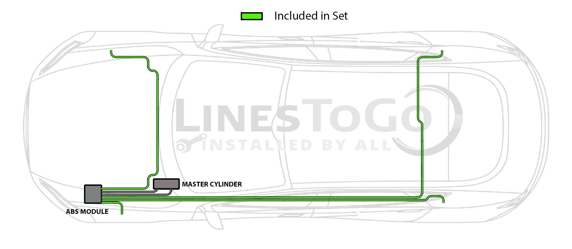 Mercedes C300 Brake Line Set 2011 3.0L BLMB-102-SS5D Stainless Steel