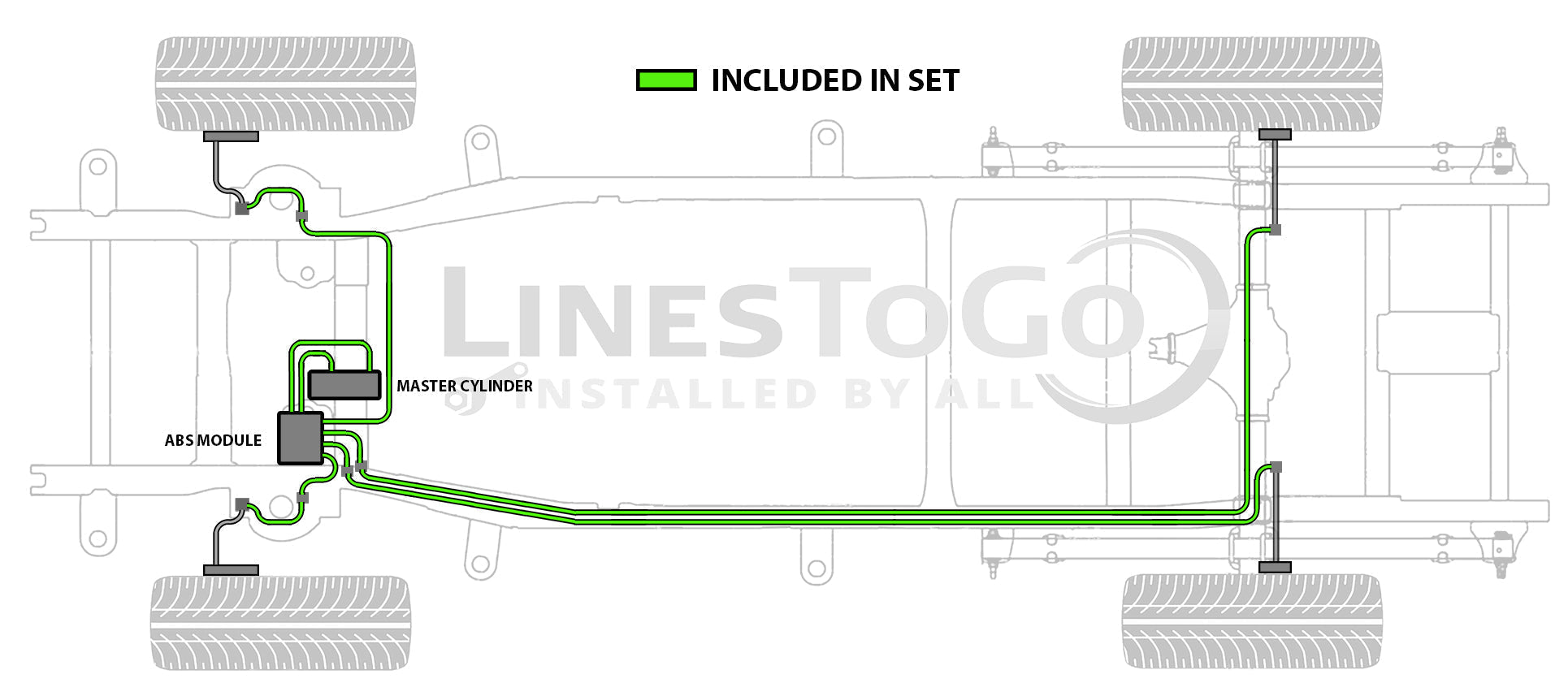 Nissan Frontier Brake Line Set 2012 King Cab 6.1ft Bed 4.0L BLN-104-SS1L Stainless Steel