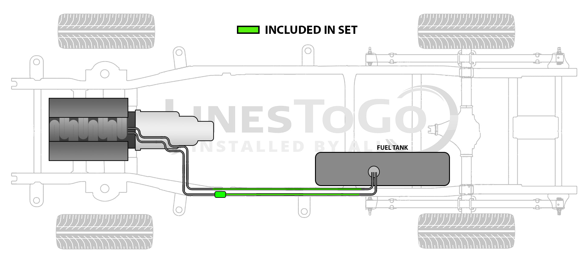 GMC Sonoma Truck Rear Fuel Line Set 1997 Reg Cab 6ft Bed 2.2L Non Flex Fuel FL1062-A2A