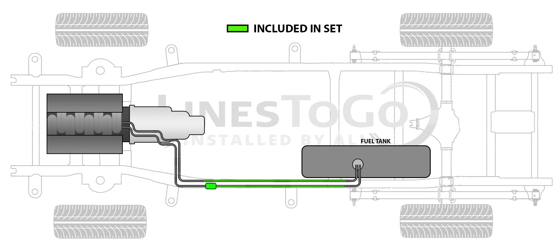 Juego de tuberías de combustible traseras para camioneta GMC Sonoma, modelo 1996, cabina regular, caja de 6 pies, 4,3 L FL1062-H2A