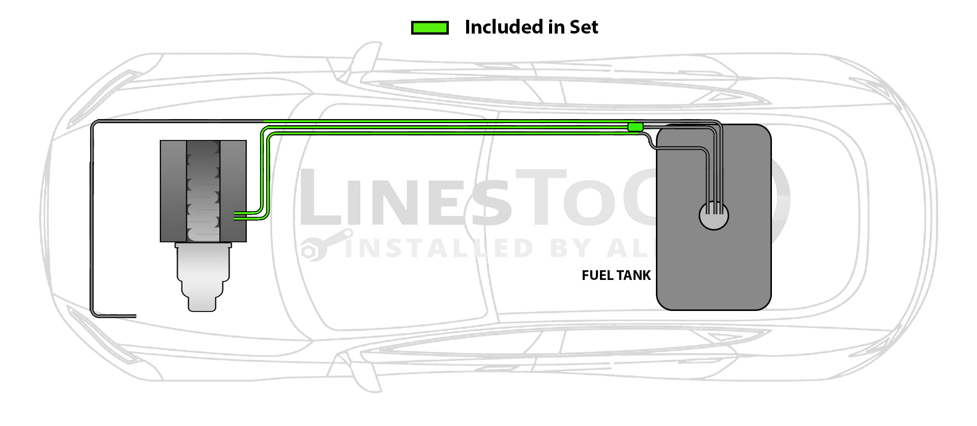 Juego de tuberías de combustible para Buick LeSabre Limited 1999, 4 puertas, 3,8 l (K) FL254-L8D
