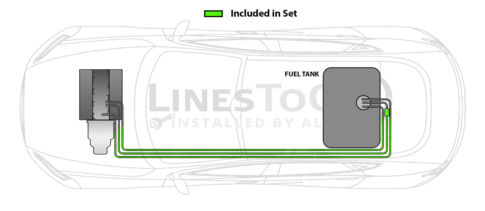 Pontiac Sunfire Base Fuel and Brake Line Set 2005 2 & 4 Door 2.2L FL255-B15