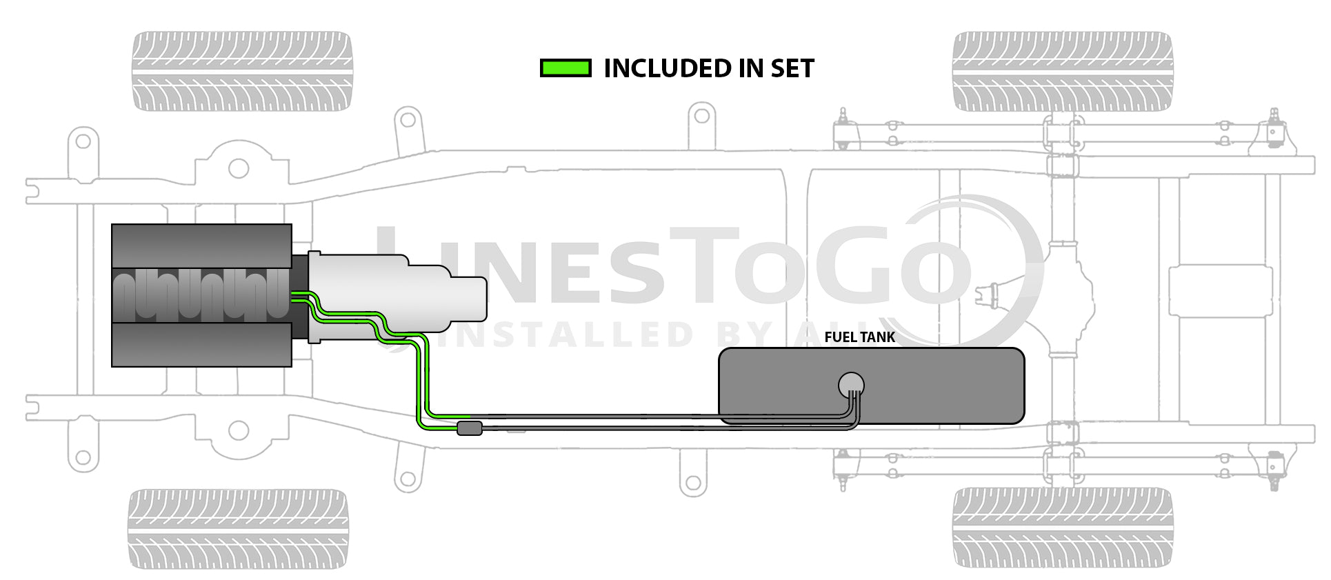 GMC Truck Front Fuel Line Set 1995 K1500/2500/3500 6.5L Diesel FL397-B2D