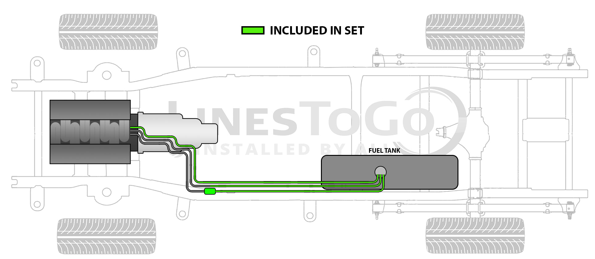 GMC Truck Rear Fuel Line Set 1994 4WD Ext Cab 6.5ft Bed 4.3L FL400-V2E