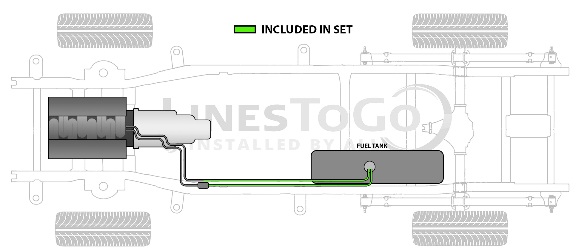 GMC Sonoma Pickup Rear Fuel Line Set 1994 Ext Cab 6ft Bed 4.3L FL425-B2C