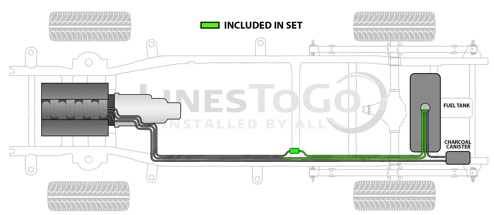 GMC Jimmy Rear Fuel Line Set S Series 1995 2 Door FL443-A3