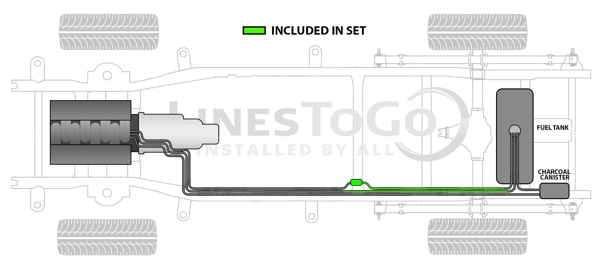 GMC Jimmy Rear Fuel Line Set 1996 2 Door 2WD & 4WD Gas (Fits vehicles w/plastic fuel tank sending unit) FL443-C2