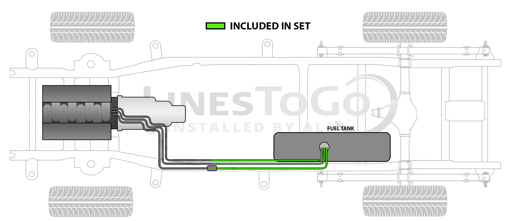 Juego de tuberías de combustible traseras GMC Safari 1999 FL483-B2C