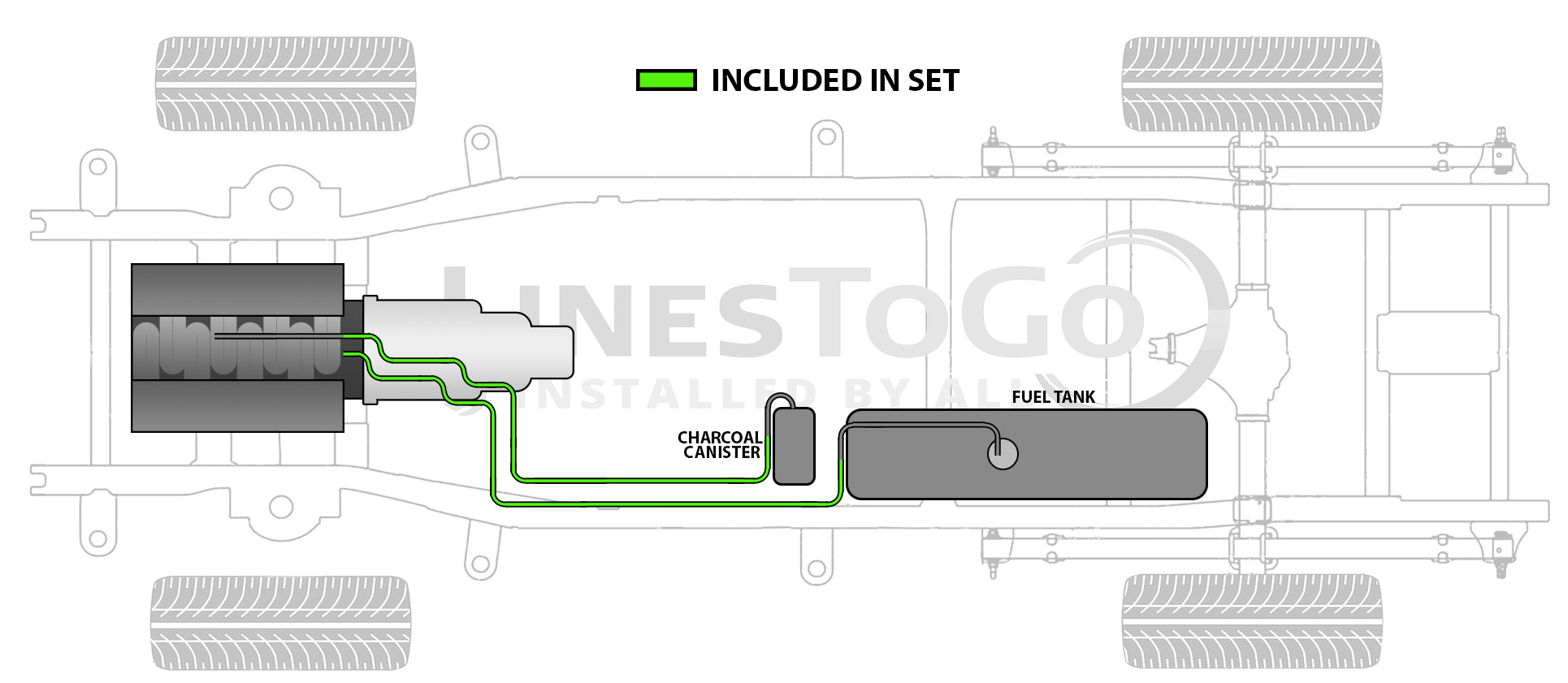 GMC Sierra Fuel Line Set 2007 1500 Ext Cab 5.75ft Bed 4.8L FL486-D2B