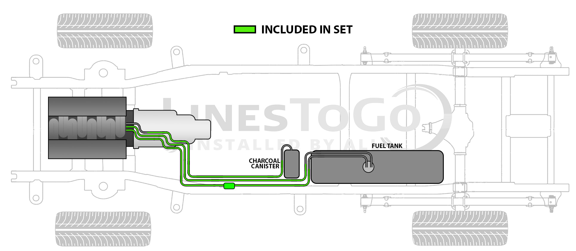 GMC Sierra Fuel Line Set 2001 2500 Exc HD, Ext Cab 6.5ft Bed 6.0L FL488-G8A