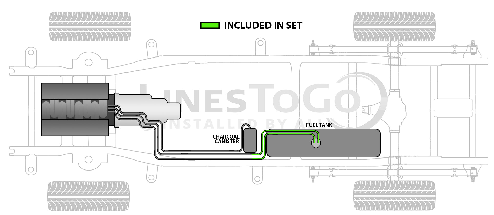 Ensemble de conduites de carburant arrière pour fourgonnette Chevy Express 2004 C/K1500/2500 4,3 L FL499-E1H
