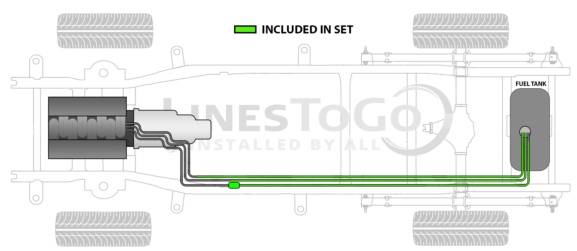 Chevy Suburban Rear Fuel Line Set 1992 C1500/2500 2WD Gas 5.7L FL507-A1A