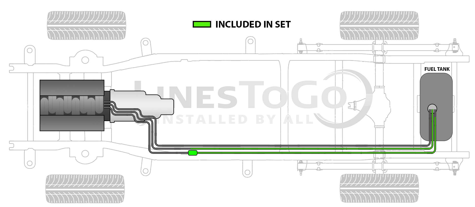 Chevy Suburban Rear Fuel Line Set 1995 C1500/2500 2WD Diesel FL507-AD1A