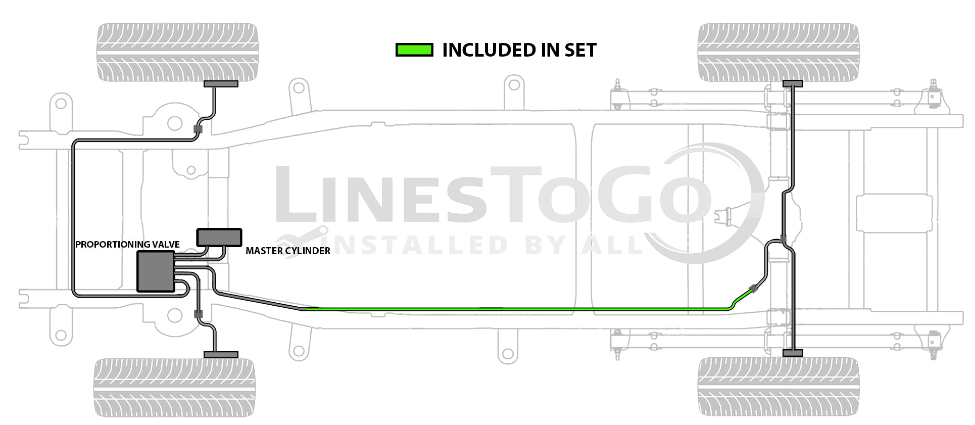 GMC Suburban Intermediate/Rear Fuel and Brake Line Set 1991 V1500 4WD 5.0L FL507-G2E