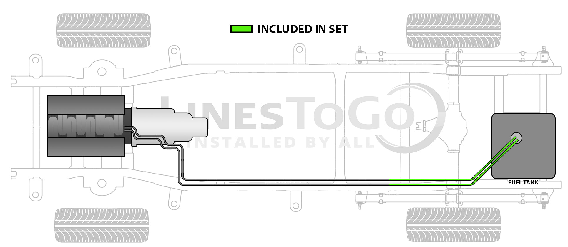 GMC TopKick Rear Fuel Line Set 2003 C4500/5500 w/Rear Mount Tank Only FL688-M1A