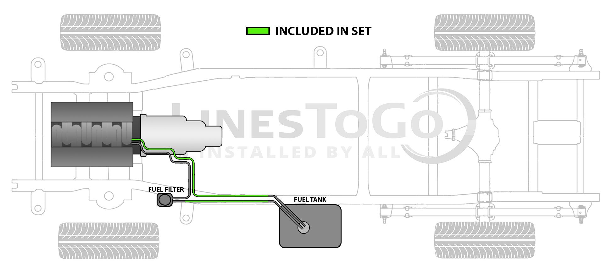 Chevy Kodiak Intermediate Fuel Line Set 2004 C6500/7500/8500 7.8L FL688-P2A