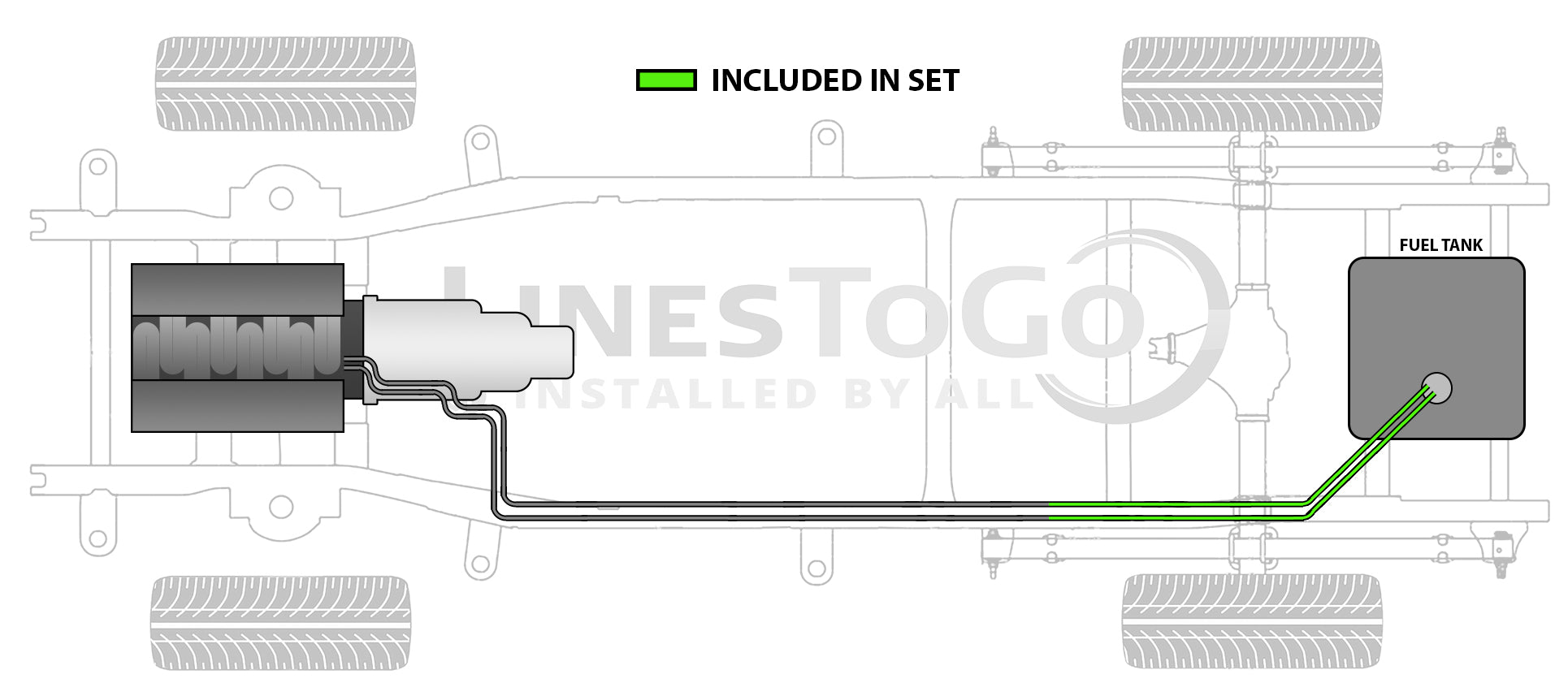 Chevy Kodiak Rear Fuel Line Set 2003 C4500/5500 6.6L FL688-X2A