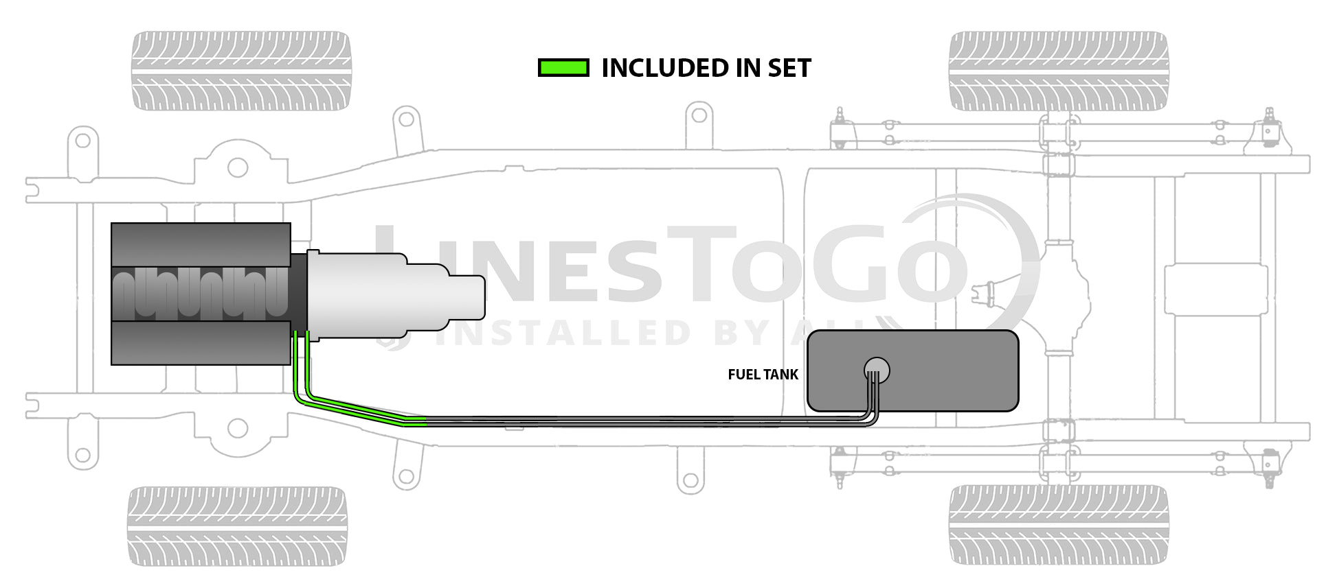 Ensemble de conduites de carburant avant pour Dodge Ram Pick Up 1991 150/250/350 Club Cab 8 pieds 3,9 L essence FL709-D2D