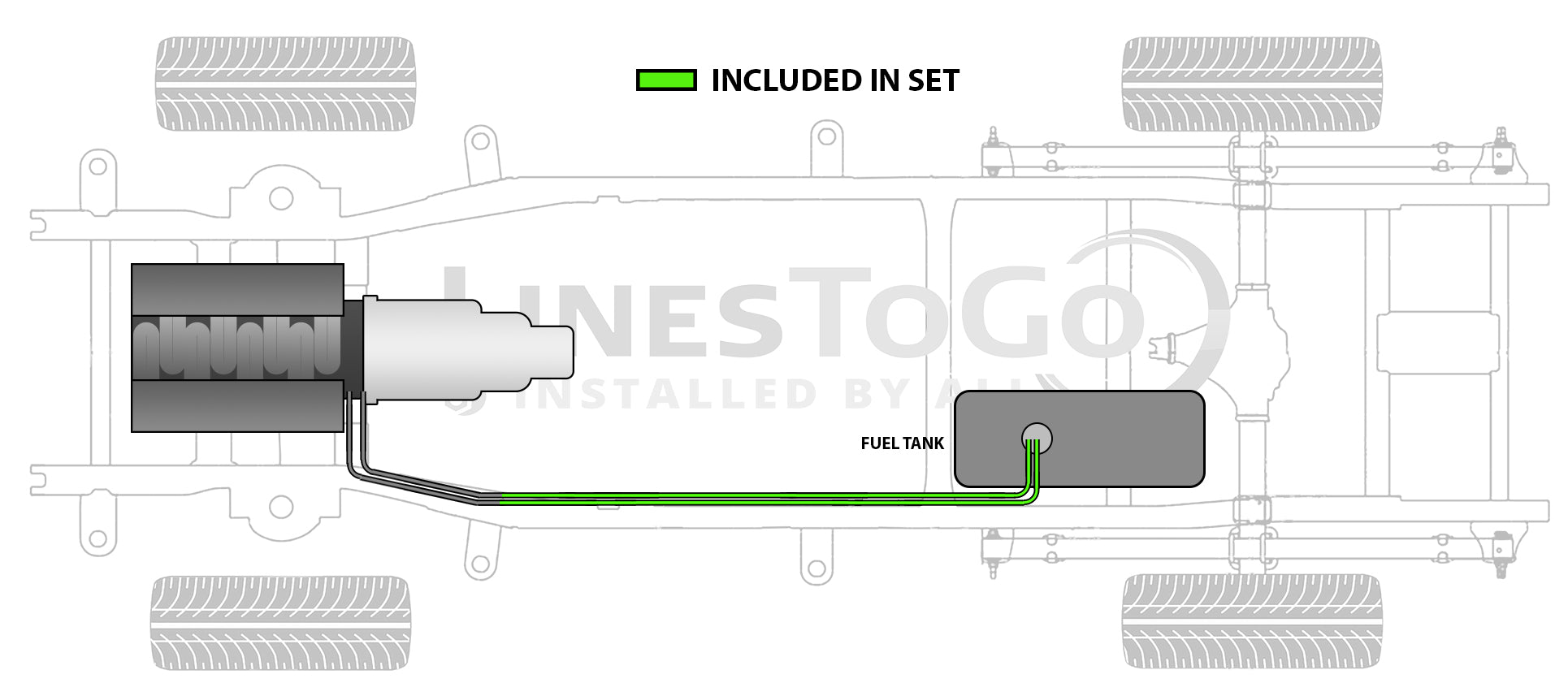 Dodge Ramcharger Rear Fuel Line Set 1991 5.2L FL709-E1A