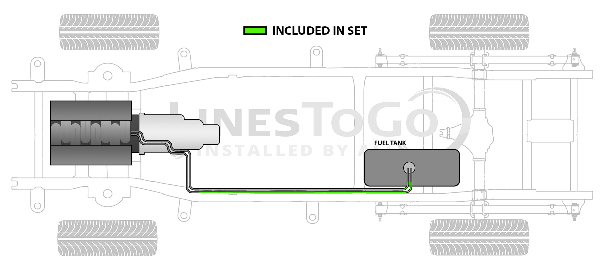 Ensemble de conduites de carburant pour Dodge Ram Pick Up 1990 150 2WD Reg Cab 8ft Bed 3.9L Gas FL709-K1A