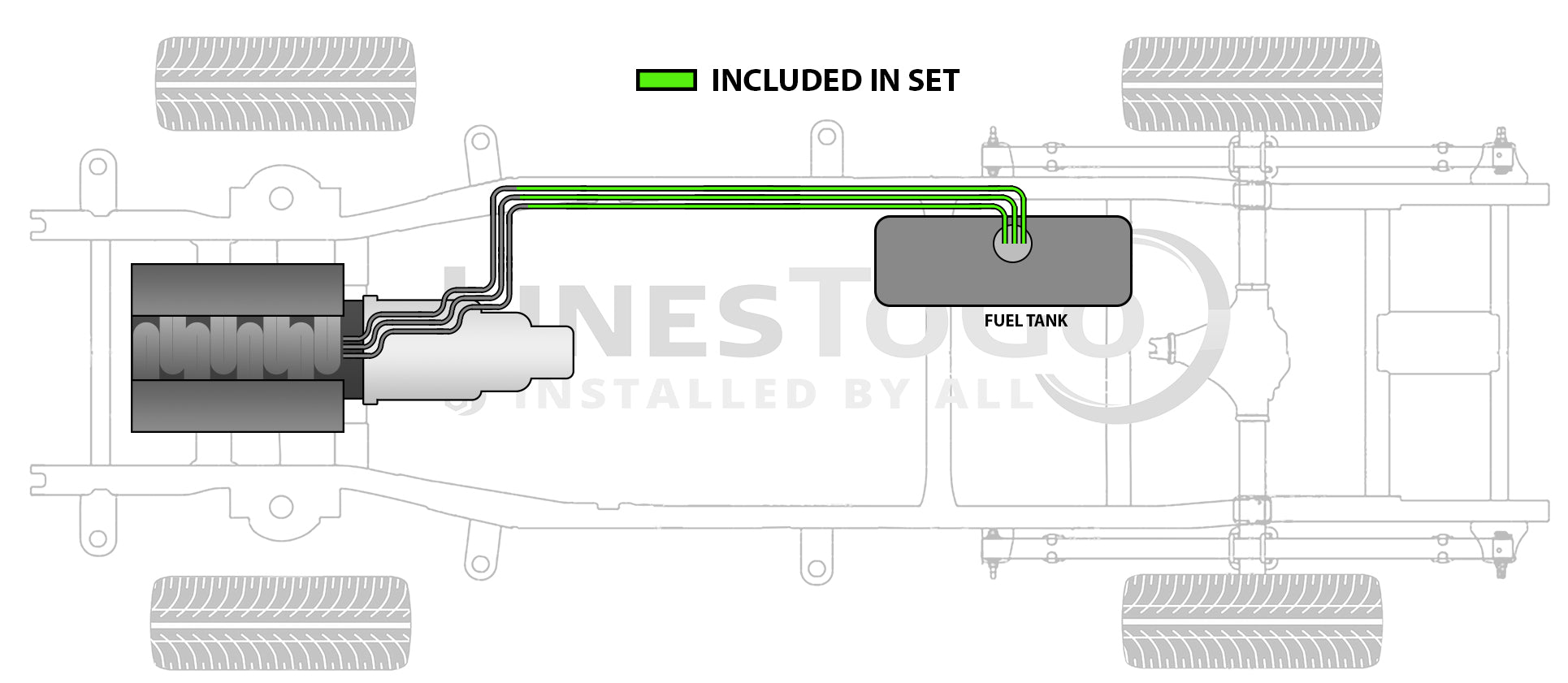 Dodge Ram Pick Up Fuel Line Set 1982 150 2WD Reg Cab 6.5ft Bed 5.9L Gas FL709-L1N