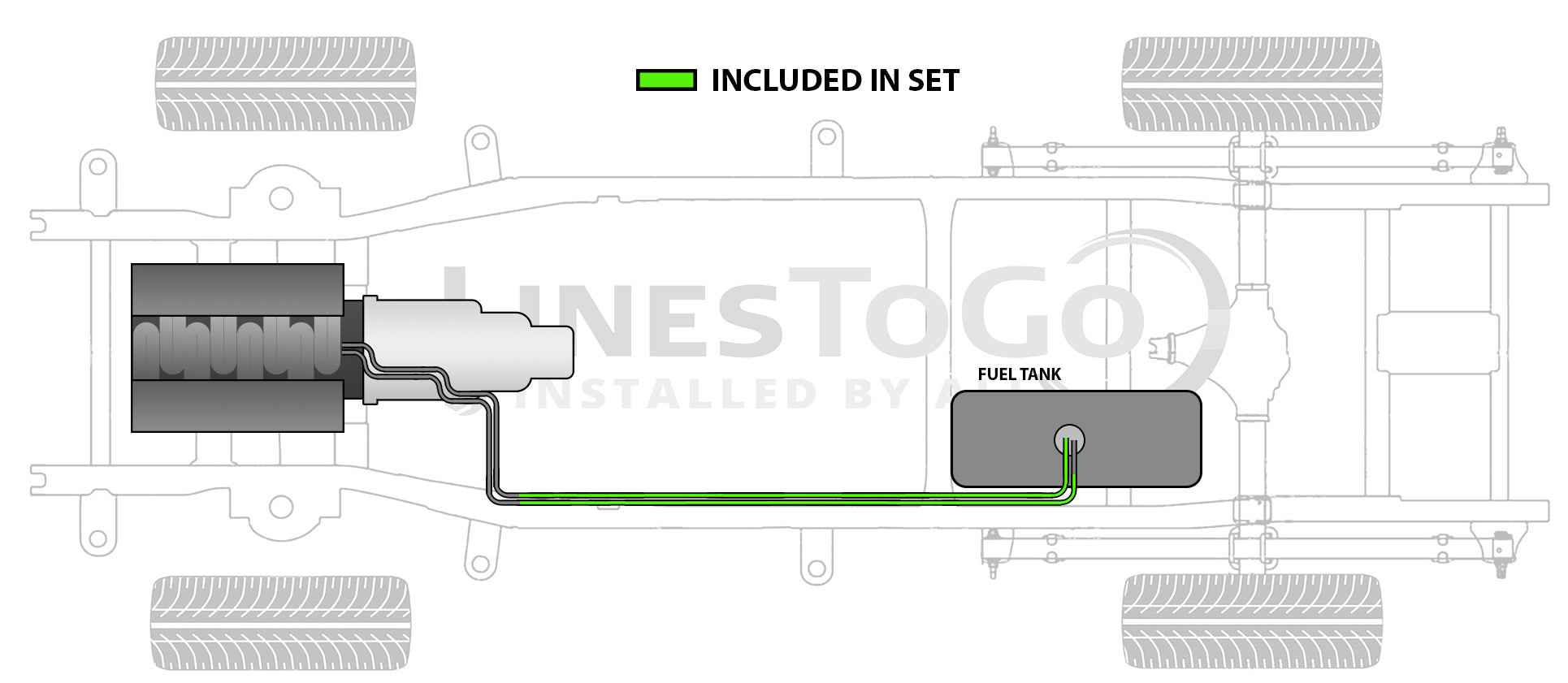 Dodge Ram Pick Up Rear Fuel Line Set 1992 150 Reg Cab 8 ft Bed 2WD & 4WD 5.2L FL711-A1A