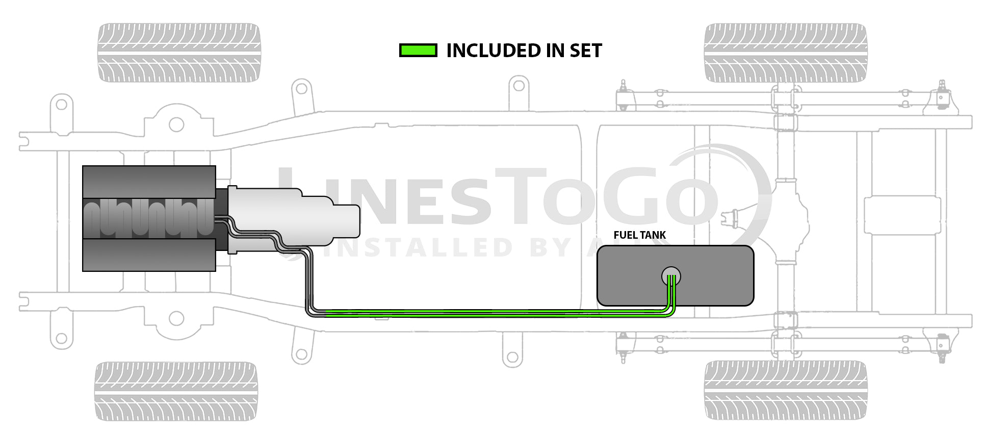 Dodge Ram Pick Up Rear Fuel Line Set 1993 250 4WD Club Cab 8ft Bed 5.9L Gas FL711-B1B