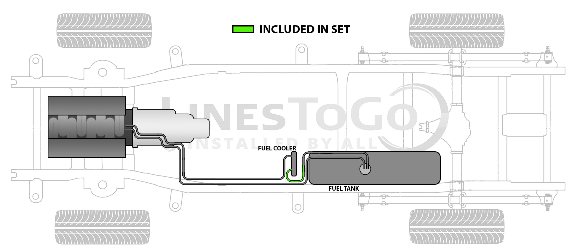 Chevy Silverado Cooler Line 2001 C/K2500/2500HD/3500/3500HD 6.6L Diesel SS590-A1A Stainless