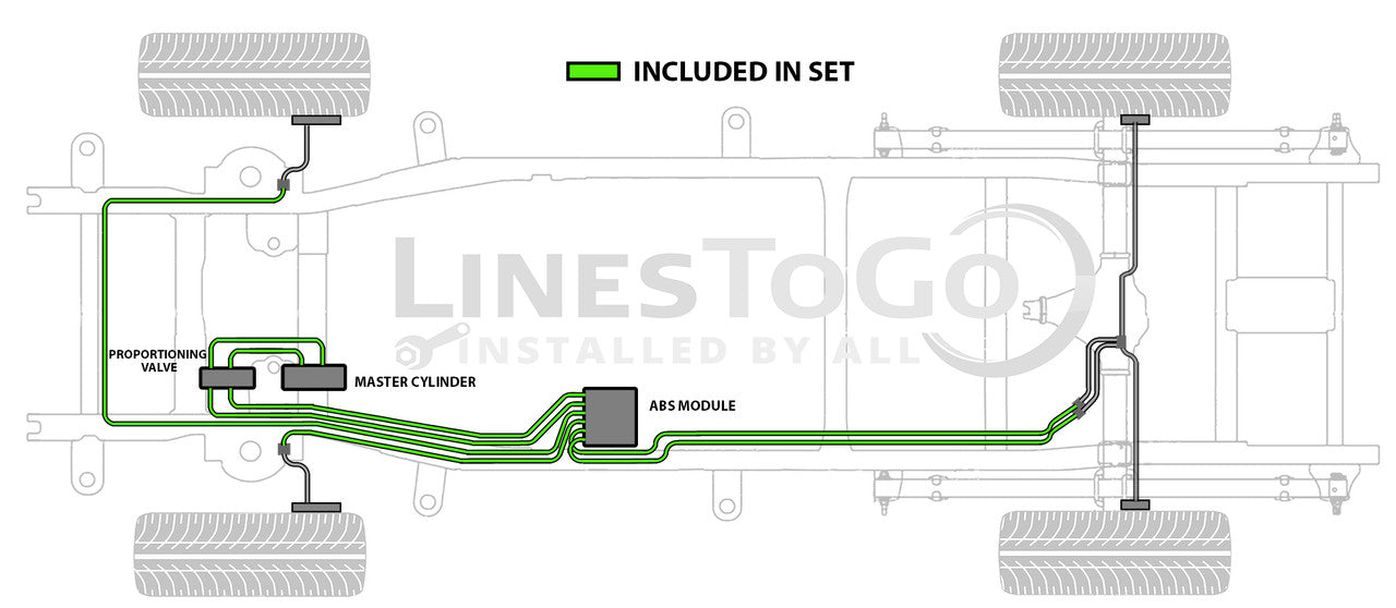 Chevy Avalanche Brake Line Set 2003 1500 130" WB 5.3L BLC-118-SS2A Stainless Steel