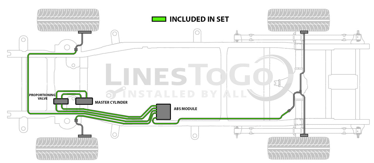 GMC Sierra Brake Line Set 2003 1500 4WD Ext Cab 6.5ft Bed BLC-104-SS2A Stainless Steel