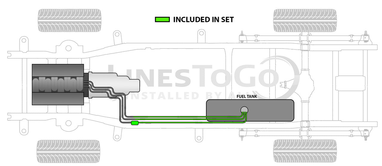 GMC Truck Rear Fuel Line Set 1997 C Series Reg Cab 6.5 ft Bed 2WD 4.3L FL146-B3