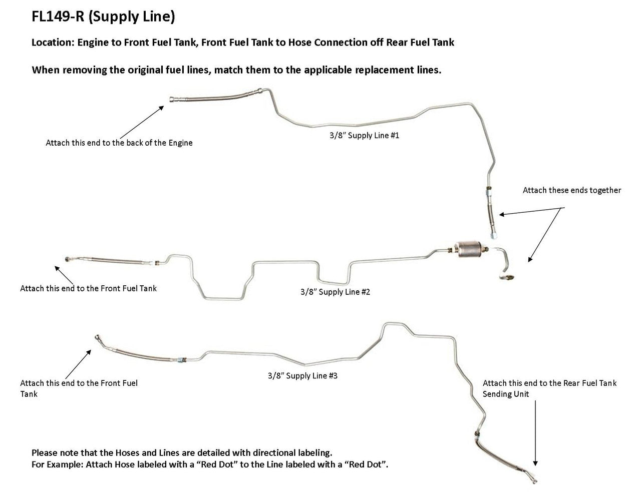 Chevy Avalanche Fuel Line Set 2002 C/K2500 8.1L (L18) FL149-R1