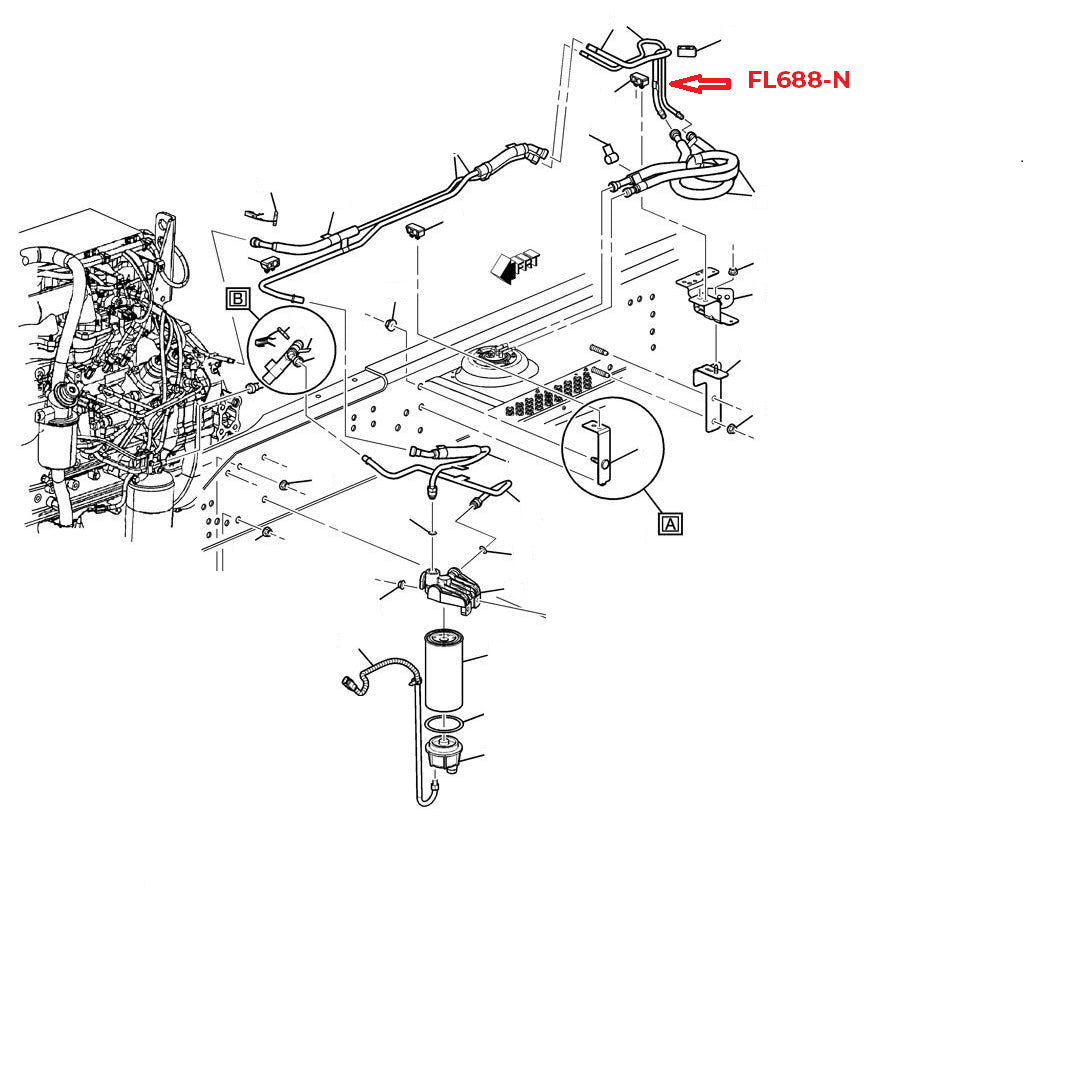 Chevy Kodiak Intermediate Fuel Line Set 2009 C6500/7500/8500 7.2L FL688-N2F