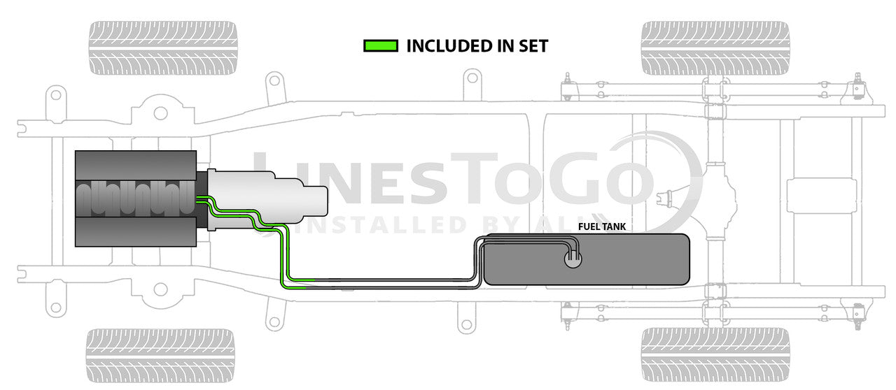 Chevy Kodiak Front Fuel Line Set 2004 C4500/5500 6.6L SS588-M1B Stainless Steel