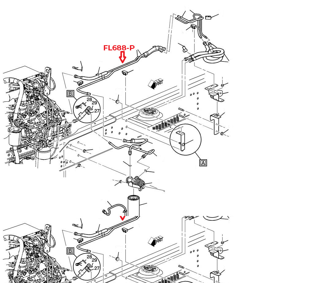 Chevy Kodiak Intermediate Fuel Line Set 2009 C6500/7500/8500 7.8L FL688-P2F