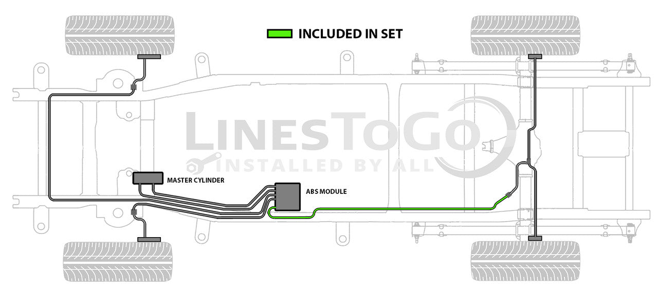 Conduite de frein intermédiaire pour camion GMC 1997 C1500 Reg Cab 6,5 pi BLC-100-SS2C Acier inoxydable