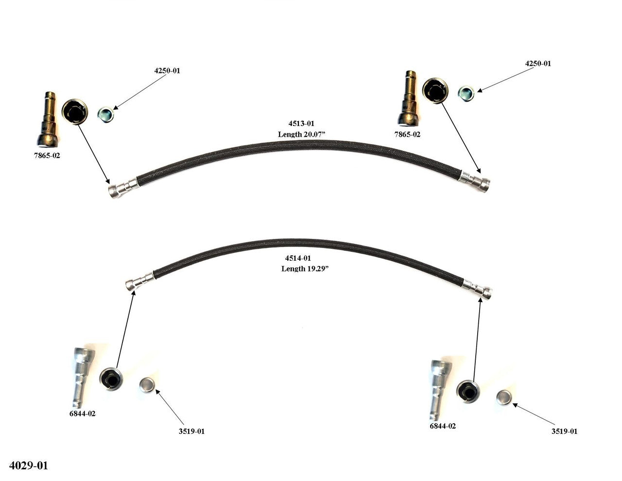 Aramid Braided Teflon Hoses between fuel lines and engine 2000-2005 Alero/Cavalier/Grand Am/Sunfire  2.2L 4029-01