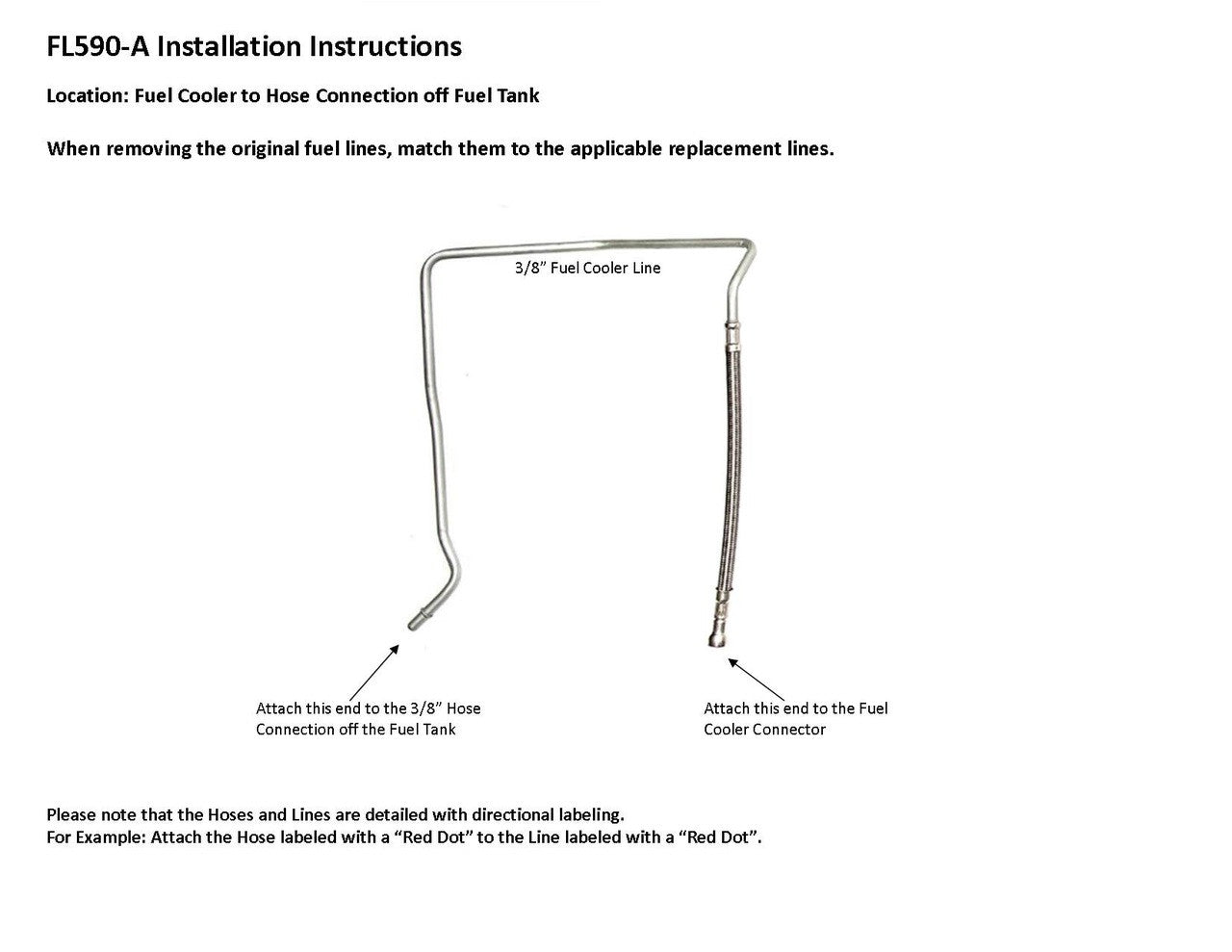 GMC Sierra Cooler Line 2001 C/K2500/2500HD/3500/3500HD 6.6L Diesel FL590-A2A Fuel Cooler Line