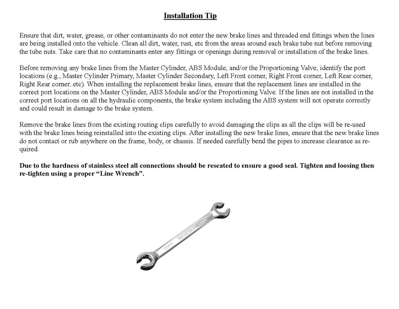 GMC Sierra Brake Line Set 2005 Reg Cab & Chassis 161.5" WB 6.0L, 6.6L, 8.1L BLC-188-SS2C Stainless Steel