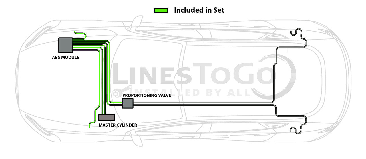 Honda Accord Front Brake Line Set 2001 3.0L BL-1113-SS3A Stainless Steel