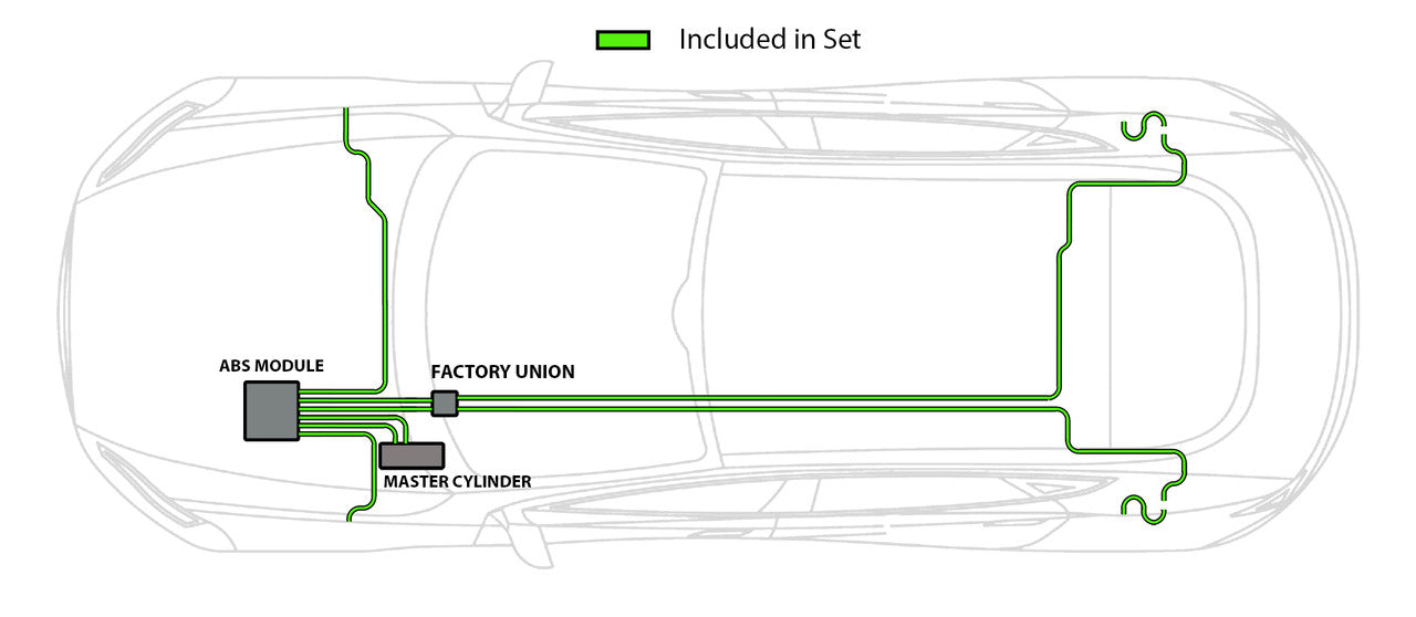 Honda Accord Brake Line Set 1997 2.2L BL1126-SS1D Stainless Steel