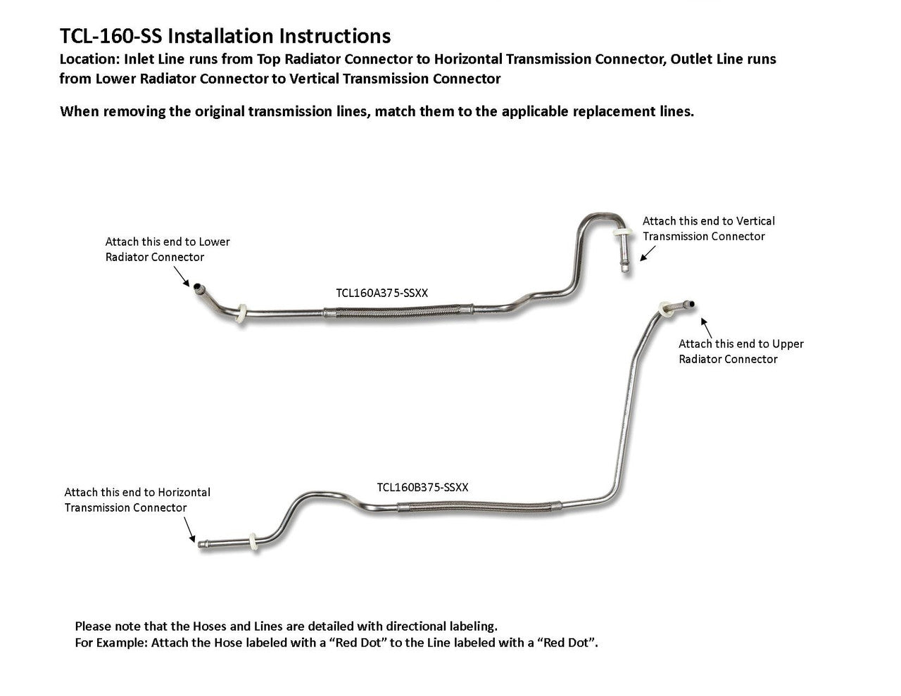 Ensemble de conduites de transmission Buick Allure 2005 3,6 L TCL-160-SS5A en acier inoxydable